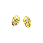 Oval Gold Drops, Hammered with Diamonds by Fringe Gallery studio jeweler Nanci Modica