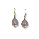 Large South Sea Pink Pearl Earrings by Slate Gray Gallery studio jeweler Marki Knopp