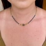 Black Diamond and Gold bead Necklace by Fringe Gallery studio jeweler Maria Lightfoot