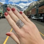Ring with Glass cubes by Fringe Gallery studio jeweler Tana Acton