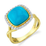 Turquoise and white Diamond Ring by Slate gray Gallery studio jeweler Sloane Street