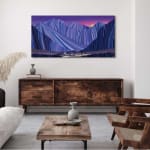digital mock-up of a digital painting of the town of telluride underneath purple mountains