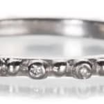 Pins & Needles Platinum Ring w/ Diamonds by Slate Gray Gallery studio jeweler Barbara Heinrich