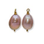 South Sea Pink Pearl Drops by Slate Gray Gallery studio jeweler Marki Knopp