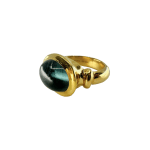 Navy Blue Hammer Down ring by Fringe Gallery studio jeweler Nanci Modica