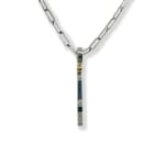 Medium White Gold Diamond Bar Charm by Slate Gray Gallery studio jeweler Lauren Chisholm