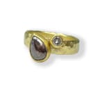 Hammered Ring w/ Drop by Slate Gray Gallery studio jeweler Petra Class