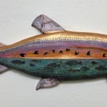 Clay and mixed media fish by Slate Gray Gallery artist Julie McNair