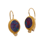 Opal Earrings with Diamonds by Fringe Gallery Barbara Heinrich