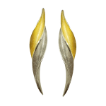 Timo Krapf, Silver Single Leaf Earrings