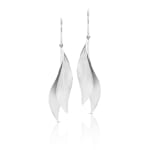 silver double mountain mint leaf earrings by studio jeweler Timo Krapf