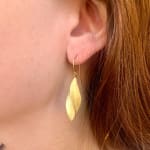 Timo Krapf, Silver Single Leaf Earrings