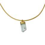 Aqua Crystal on Leather Cord Necklace by Fringe Gallery studio jeweler Marki Knopp