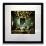Archival Inkjet Print of It's My Party by Slate Gray Gallery Artist Maggie Taylor in a black frame with shadows
