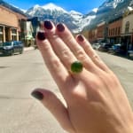 Green Tourmaline Ring by Fringe Gallery studio jeweler Barbara Heinrich