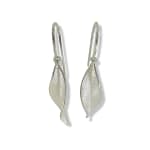 Silver Single Leaf Earrings by Slate Gray Gallery studio jeweler Timo Krapf