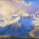 Moody pastel landscape of Gladstone Peak by Slate Gray Gallery artist Bruce Gómez
