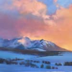 Pastel on paper sunset scene by Slate Gray Gallery artist Bruce A. Gómez