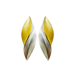 Dual Tone Embrace Earrings by Fringe Gallery studio jeweler Timo Krapf