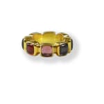 Ombre Tourmaline Bezel Ring by Slate Gray Gallery studio jeweler Nanci Modica
