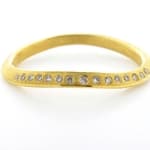 Wave Ring with Diamonds by Slate Gray Gallery studio jeweler Barbara Heinrich