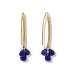 Navette Earrings with Lapis Drops by Slate Gray Gallery studio jewelry Barbara Heinrich
