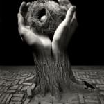 Silver gelatin print of Fringe Gallery artist Jerry Uelsmann's Journey Into Night