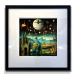 Archival Inkjet Print of The Gatekeeper by Slate Gray Gallery Artist Maggie Taylor in a black frame with shadows