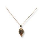 Brown Diamond and Black enamel fish necklace by slate gray gallery studio jeweler nayla arida