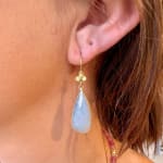 Aquamarine Drop Earrings by Fringe Gallery studio jeweler Barbara Heinrich