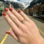 Pink Enamel Stacker Ring by Slate Gray Gallery studio jeweler Sloane Street