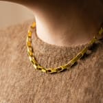 22k yellow gold box chain by Fringe Gallery studio jeweler Petra Class
