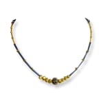 Black Diamond and Gold bead Necklace by Slate Gray Gallery studio jeweler Maria Lightfoot