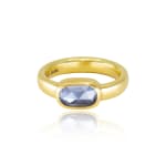 Rose Cut Blue Sapphire Ring by Fringe Gallery studio jeweler Nanci Modica