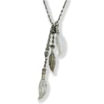 Mother of Pearl Feathers Necklace by Slate Gray Gallery studio jeweler Heather Benjamin