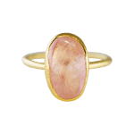 Morganite Cabochon Ring by Fringe Gallery studio jeweler Petra Class