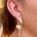 Timo Krapf, Silver Single Leaf Earrings