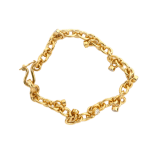 Round and Oval Link Diamond Charm Bracelet by Fringe Gallery studio jeweler Nanci Modica