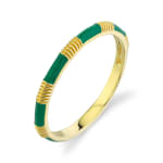 Green Enamel Stacker Ring by Slate Gary Gallery studio jeweler Sloane Street