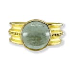 Aquamarine Cabochon Ring by Slate Gray Gallery studio jeweler Barbara Heinrich