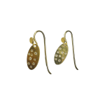 Oval Earrings with Diamonds by Fringe Gallery studio jeweler Nanci Modica