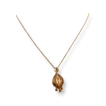 Brown diamond fish necklace by slate gray gallery studio jeweler nayla arida