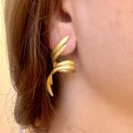 Timo Krapf, Silver Single Leaf Earrings