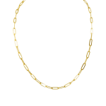 20k yellow gold paperclip chain necklace by by Fringe Gallery studio jeweler Nanci Modica