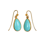 Teardrop Turquoise Earrings by Fringe Gallery studio jeweler Nanci Modica