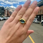 Navy Blue Hammer Down ring by Fringe Gallery studio jeweler Nanci Modica