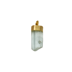 Aquamarine Crystal and 22k gold pendant by Fringe Gallery studio jeweler Marki Knopp