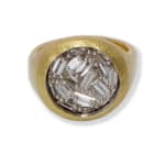 Ring with Pin-set Baguette Diamonds by Slate Gray Gallery studio jeweler Todd Pownell