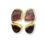 Garnet Earrings by slate gray gallery studio jeweler petra class