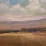 "Across the Water", an abstract landscape oil painting by slate gray gallery artist Sylvia Benitez